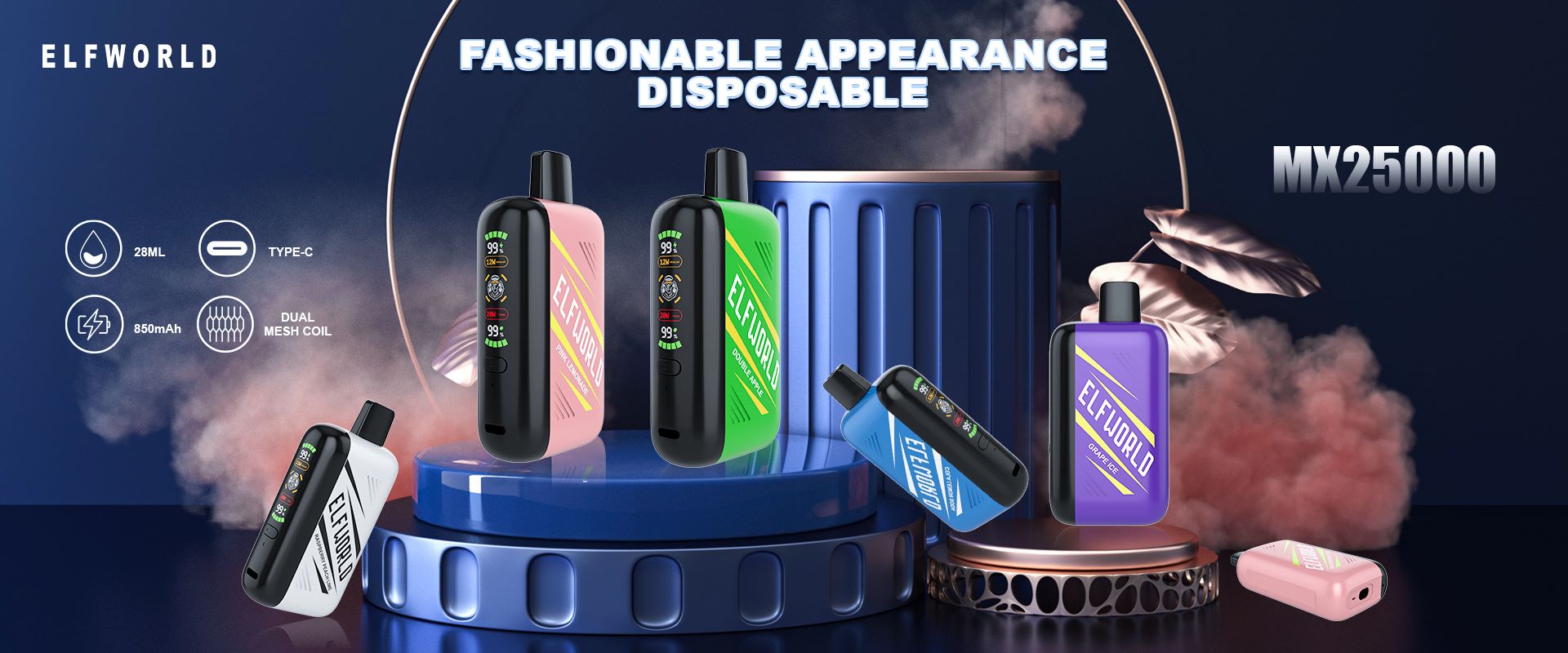 Buy Official ELFWORLD HZKO Disposable Vape on stock Wholesale with the best price MX 25000 Puffs